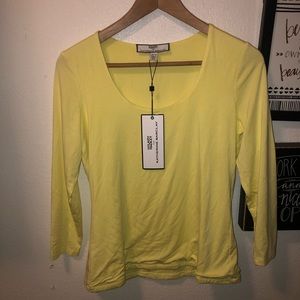 3/4 sleeve yellow women’s top